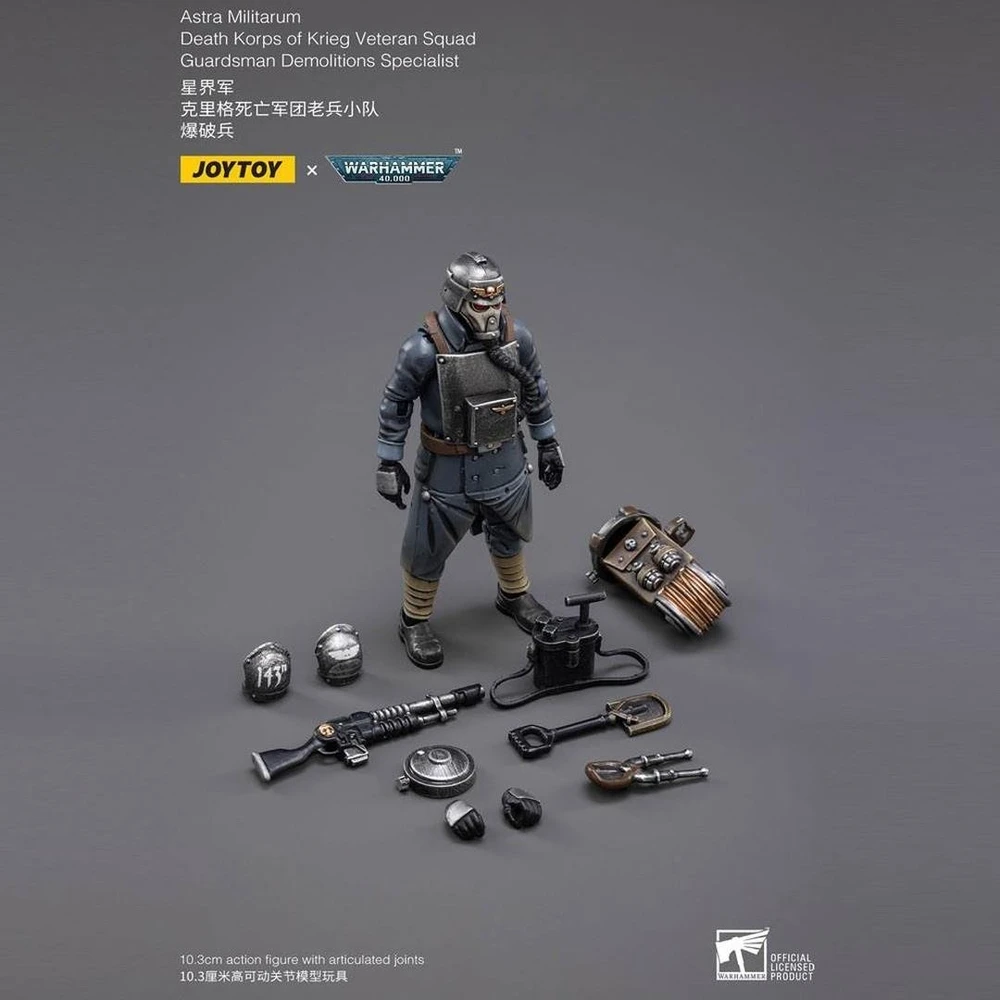 Sega Figūrėlė Warhammer 40k Astra Militarum Death Korps of Krieg veteranų būrio gvardietis demolicijos specialistas 1/18 10 cm