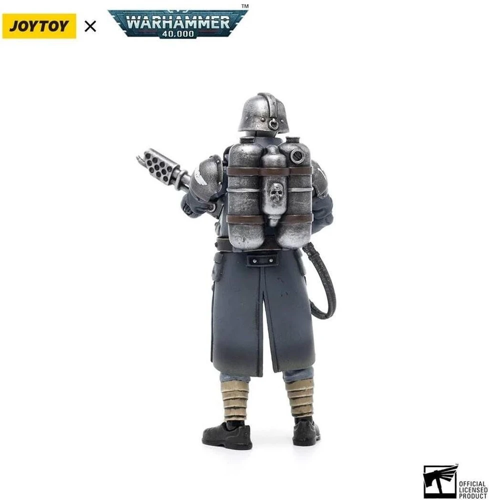 Sega Figūrėlė Warhammer 40k Astra Militarum Death Korps of Krieg veteranų būrio gvardietis su liepsnosvaidžiu 1/18 10 cm