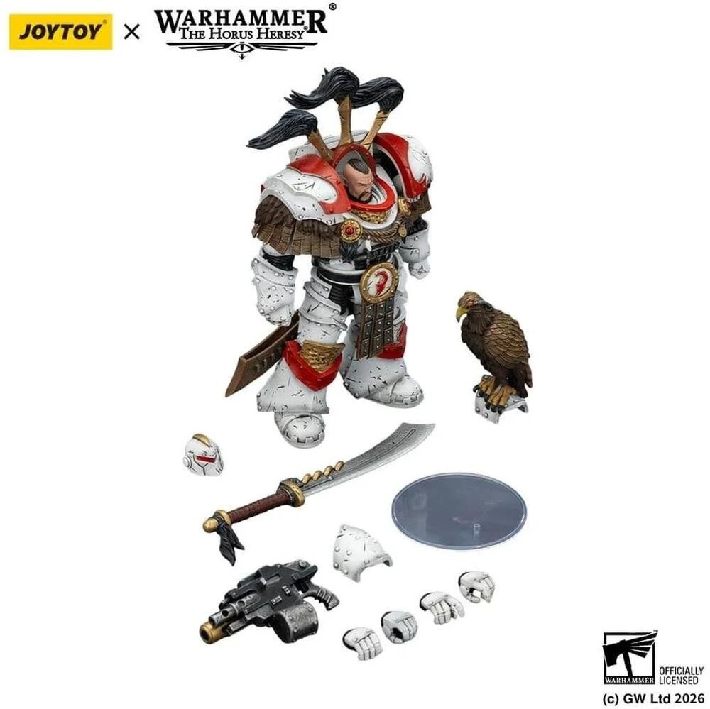 Sega Figūrėlė Warhammer The Horus Heresy Baltas Scars Legion Praetor Cataphractii terminatorių šarvuose su Cyber Hawk, Čogorio kalaviju ir combi-melta 14 cm