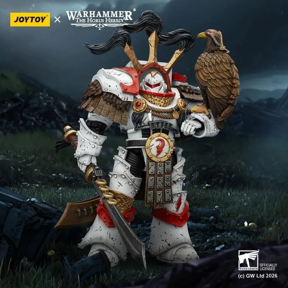 Sega Figūrėlė Warhammer The Horus Heresy Baltas Scars Legion Praetor Cataphractii terminatorių šarvuose su Cyber Hawk, Čogorio kalaviju ir combi-melta 14 cm