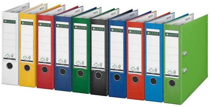 Leitz spalvoti A4 segtuvai su etiketėmis