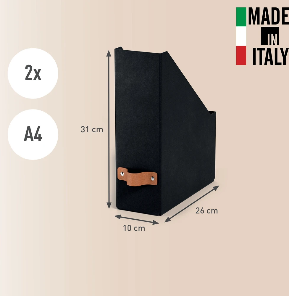 Leitz Puro žurnalų aplankų pakuotė, 2 vnt. Juodas, 100 mm, 260 mm, 310 mm, 310 g, Italija