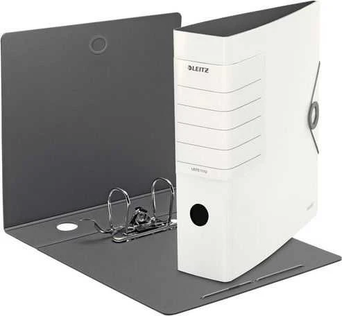 Atidarytas baltas A4 Leitz segtuvas