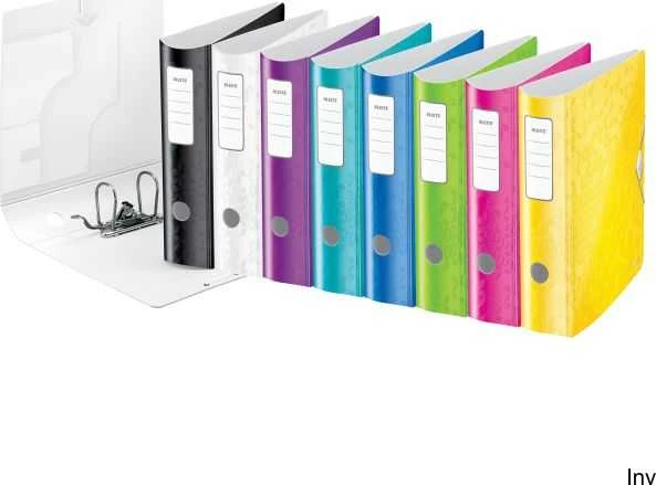 Spalvoti Leitz A4 segtuvai su metaliniu mechanizmu