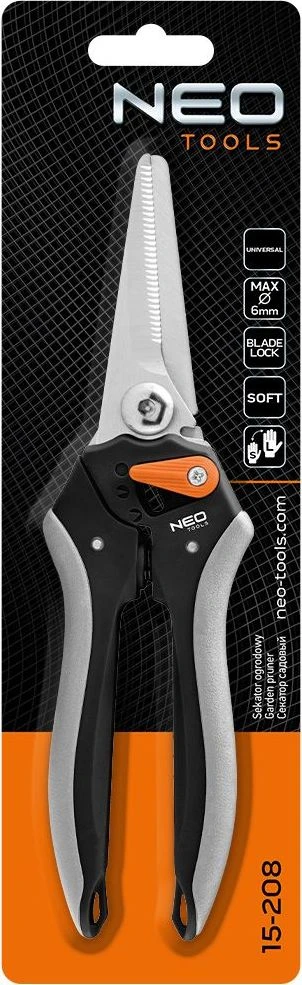 Sekator Universalus genėtuvas 210 mm, ilgis iki 6 mm, reguliuojamas atstumas tarp žirklių