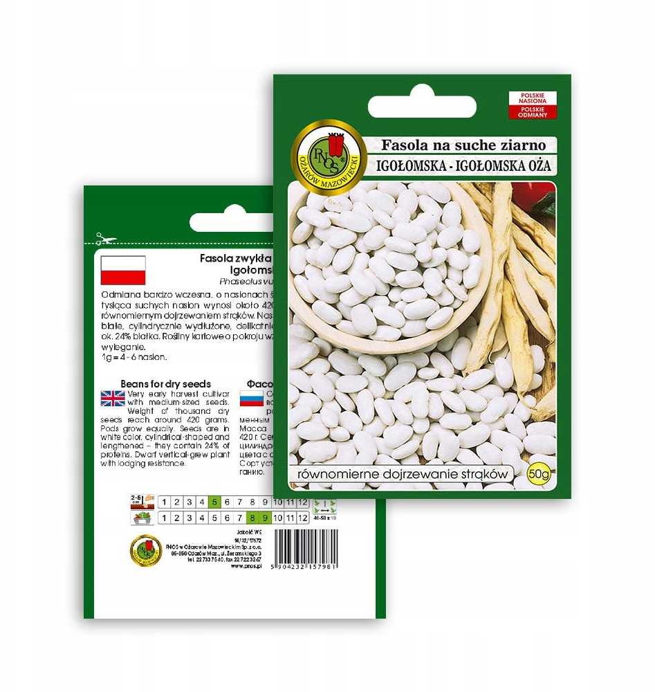 Igłomska Dry Bean Seeds PNOS Vegetable Seeds, 50g Package