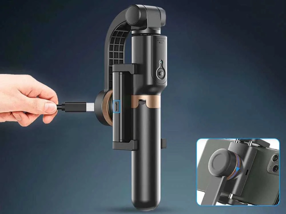 Telefono Objektyvas - Apexel APL-D6 3-in-1 Trikojis Gimbal Selfie Laikiklis