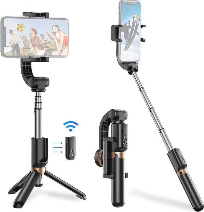 Telefono Objektyvas - Apexel APL-D6 3-in-1 Trikojis Gimbal Selfie Laikiklis