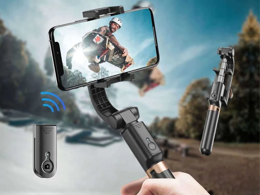 Telefono Objektyvas - Apexel APL-D6 3-in-1 Trikojis Gimbal Selfie Laikiklis