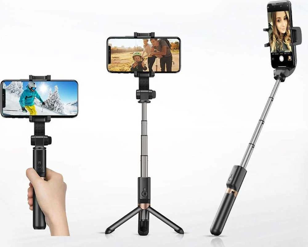 Telefono Objektyvas - Apexel APL-D6 3-in-1 Trikojis Gimbal Selfie Laikiklis
