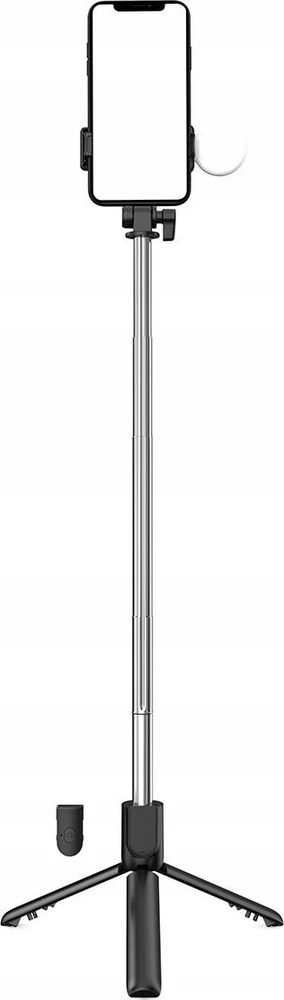 Hurtel Asmenukių lazda WH1YXS telescopic tripod 1m with round lamp and phone holder - juodos spalvos