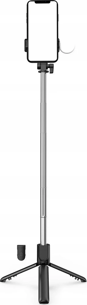 Hurtel Selfie stick WR1YXS telescopic tripod 0.71m with round lamp – juodos spalvos