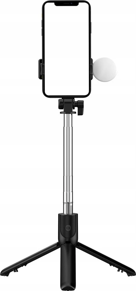 Hurtel Selfie stick WR1YXS telescopic tripod 0.71m with round lamp – juodos spalvos