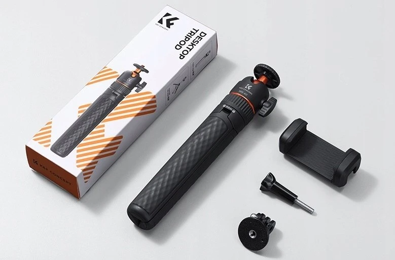 Asmenukių lazda Kf Mini trikojis + asmenukių lazda 65 cm 360° telefono laikiklis ant galvos K&f / Kf09.180s1