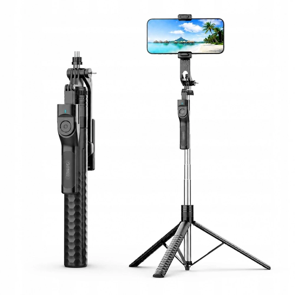 Asmenukių lazda Orico SPM190 trikojis telefono kamerai, 1/4 colio, su 360 laipsnių sukimu, Bluetooth 5.2 - juodas