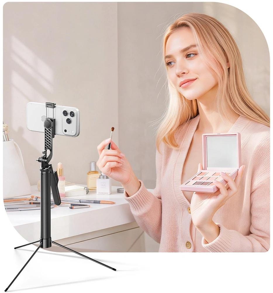 Asmenukių lazda Orico SPM170 trikojis 1/4 colio telefono kamerai, Bluetooth 5.2 - juodas