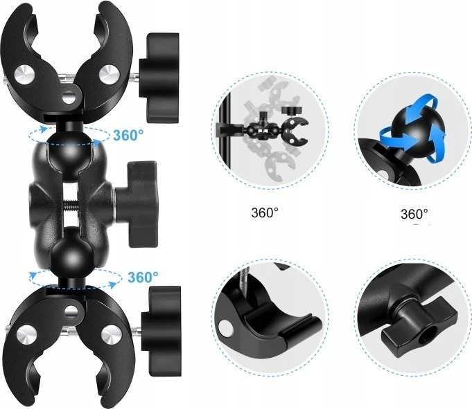 „Selfie Stick Puluz Vise Magic Arm“ asmenukių lazdelės laikiklis dviračio varikliui, skirtas fotoaparato telefonui / Pu495b
