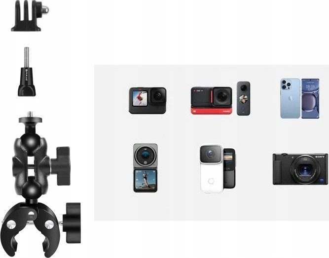 „Selfie Stick Puluz Vise Magic Arm“ asmenukių lazdelės laikiklis dviračio varikliui, skirtas fotoaparato telefonui / Pu495b