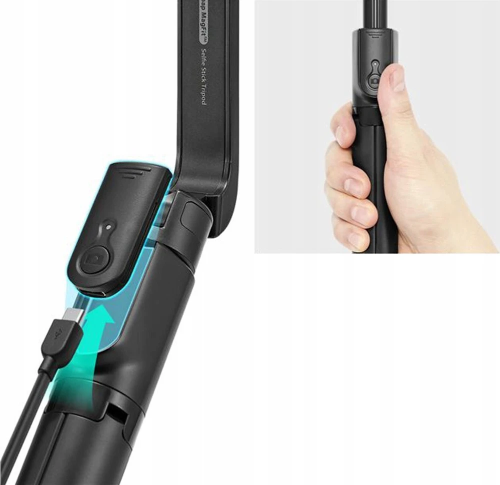 Spigen S580W MagSafe Bluetooth asmenukių lazda su trikoju – juodos spalvos