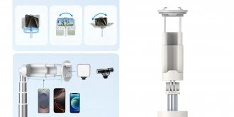 Telesin null Mobilio Telefono Stovas - ULANZI MA26 Kompaktiškas Stovas Su Reguliuojamu Telefono Laikikliu 58–85 mm, Juodas