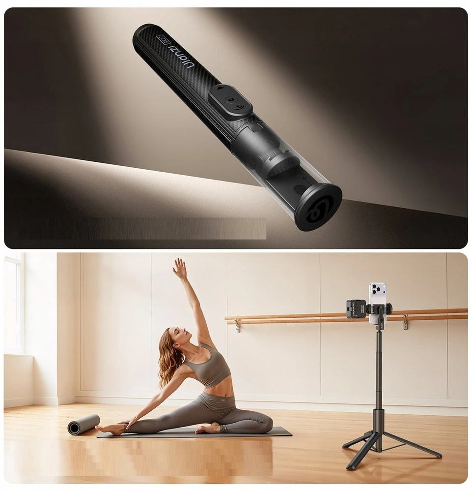 Asmenukių lazda Ulanzi Tripod Selfie Stick 154 cm 2in1 + Nuotolinio valdymo pultas 10m telefono laikiklis / Ulanzi / Sk27 / SKU:s017