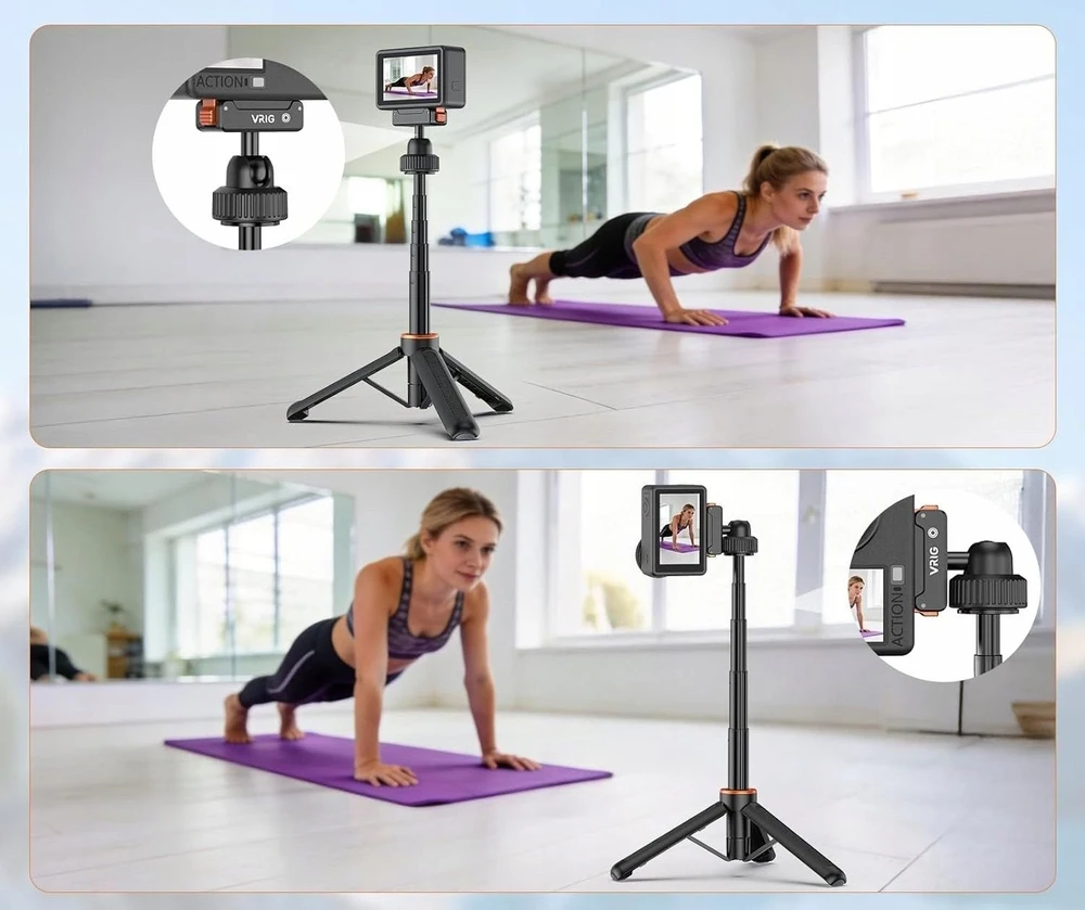 VRIG magnetinio trikojo rankena 3in1 skirta DJI Osmo Action 6 / Nano Vrig / Ac-86