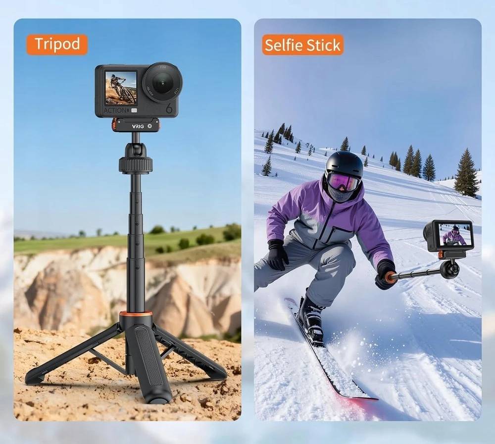 VRIG magnetinio trikojo rankena 3in1 skirta DJI Osmo Action 6 / Nano Vrig / Ac-86