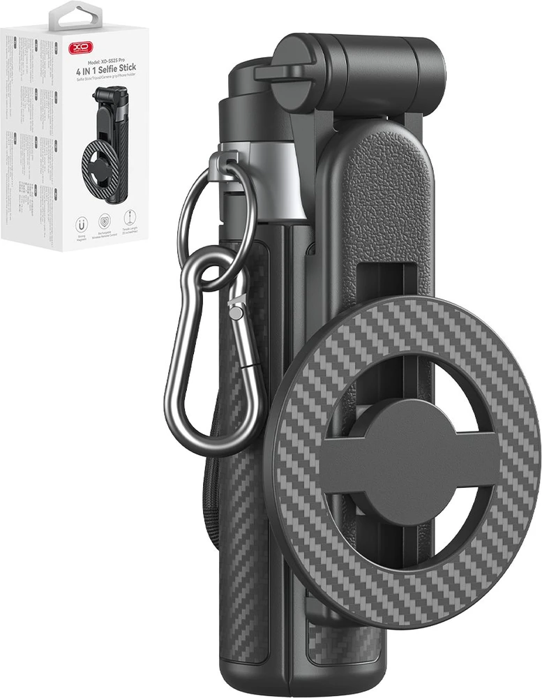 XO asmenukių lazda Bluetooth trikojis SS25 juodas magnetinis skirtas MagSafe 64cm