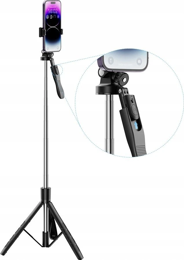 XO asmenukių lazda "Bluetooth" trikojis SS15 juodas 180 cm