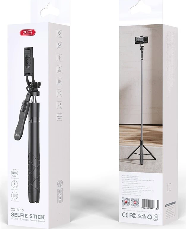 XO asmenukių lazda "Bluetooth" trikojis SS15 juodas 180 cm