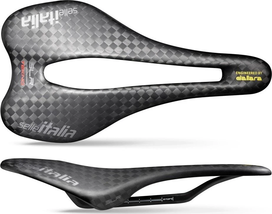 Selle Italia Siodło SELLE ITALIA SLR Boost Tekno Superflow L3, anglies bėgis ⌀7x9 mm + 10 mm, pilna anglis, 96 g, Juoda (NAUJA)