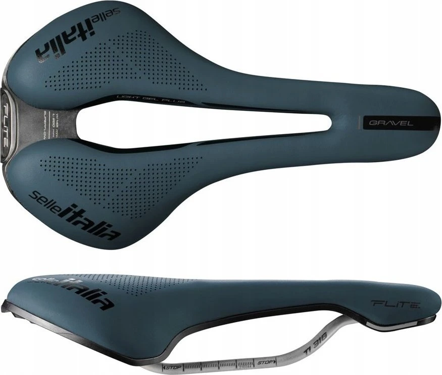 Selle Italia SELLE ITALIA FLITE BOOST GRAVEL TI316 balnelis, „Superflow L“ (sutampa su L3), TI 316 bėgelis, „Fibra-Tek“, lengvas gelis, 232 g, mėlynas