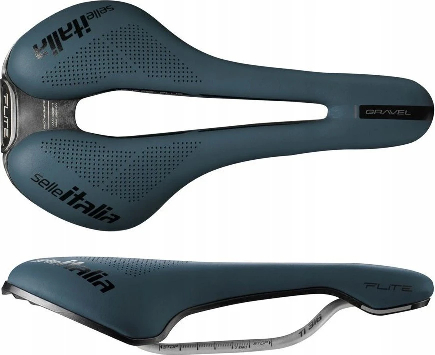 Selle Italia SELLE ITALIA FLITE BOOST GRAVEL TI316 balnelis, „Superflow S“ (sutampa su S3), TI 316 bėgelis, „Fibra-Tek“, lengvas gelis, 228 g, mėlynas