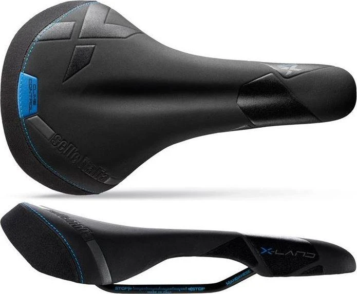Selle Italia SELLE ITALIA X-LAND E -Bike TM L (id match - L1) Manganese Tube 7, fibra- tek - Mokka, 280g juodas and mėlynas (NEW)