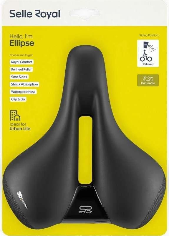 Selle Royal SELLEROYAL PREMIUM RELAXED 90 laipsnių balnelis ELLIPSE gelis + elastomerai unisex 638g (NAUJIENA 2024)