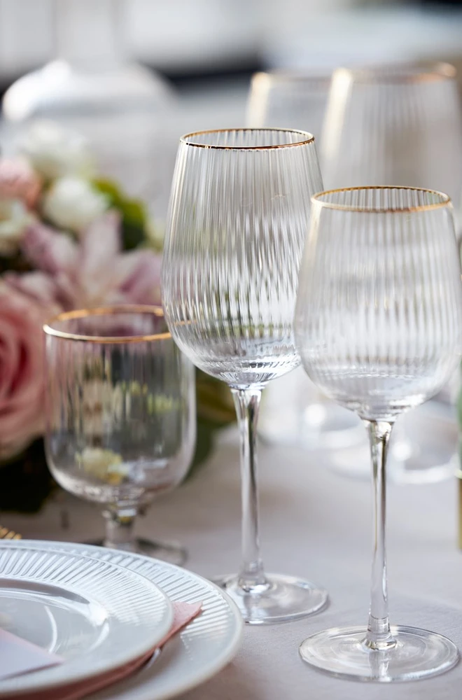 Vyno taurės Lyngby Glas Palermo Gold Raudona