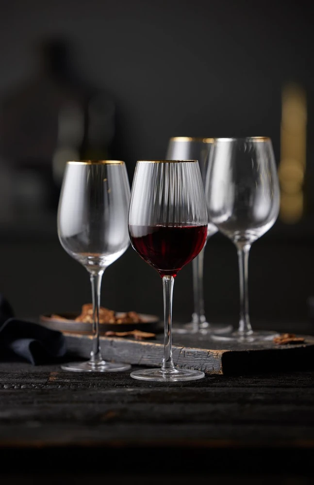 Vyno taurės Lyngby Glas Palermo Gold Raudona
