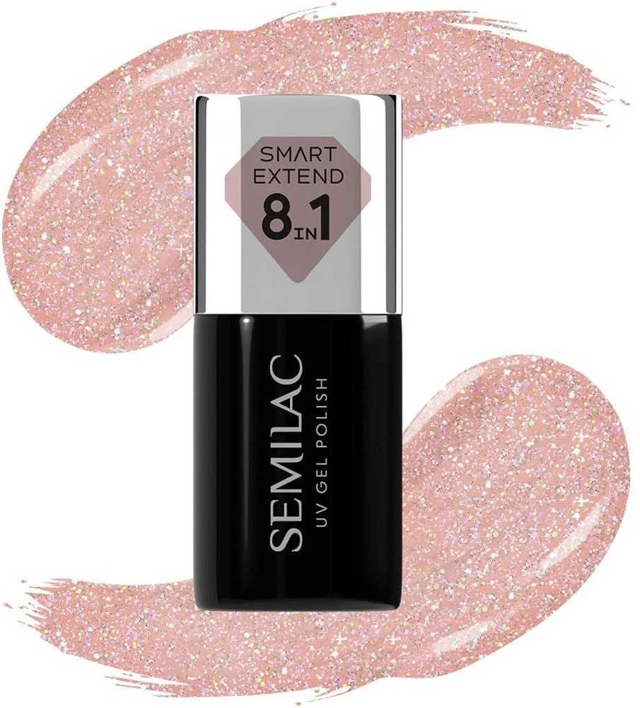 Semilac SEMILAC Smart Extend Hibridinis lakas Glitter Soft rusvai gelsvas Nr. 804 7 ml