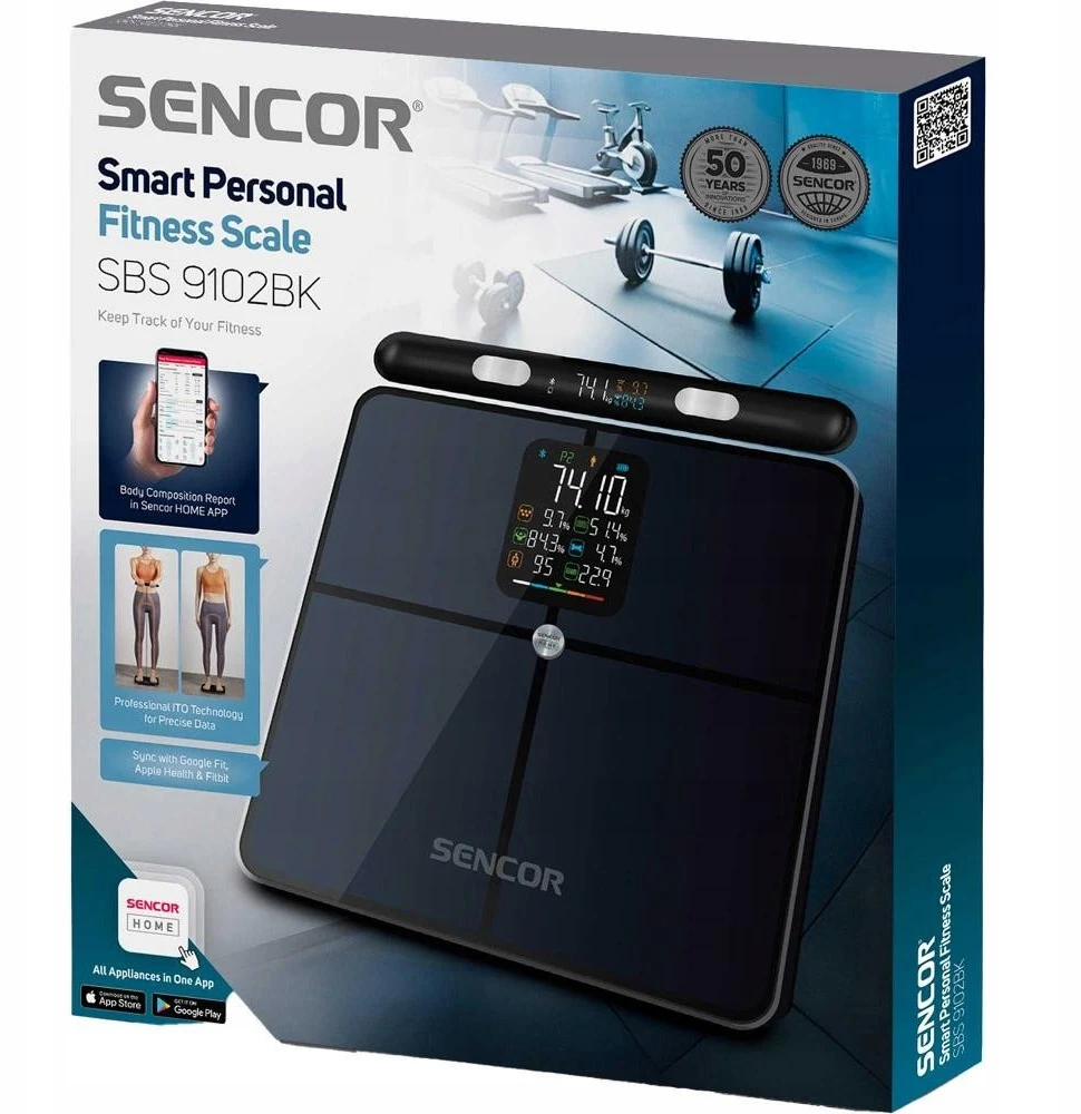 Vonios svarstyklės Sencor SBS 9102BK Svarstyklės Fitness Bluetooth