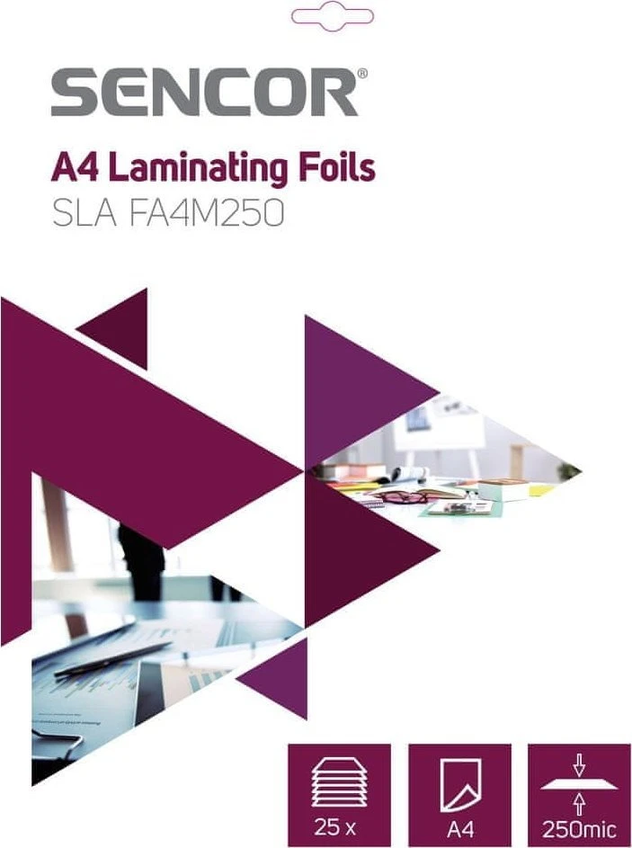 SLA FA4M250 folija A4 250 mikronų 25 vnt. SENCOR