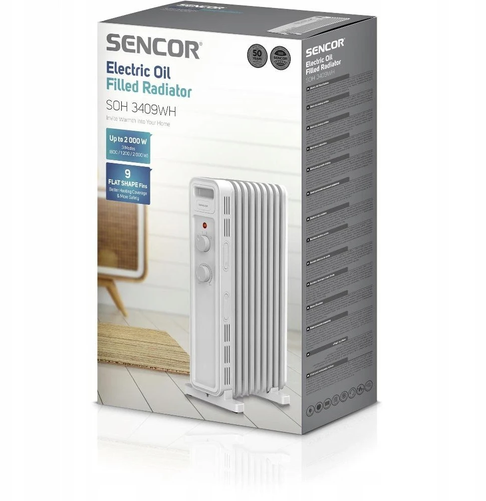 Tepalinis šildytuvas Sencor SOH 3409WH, 2000 W