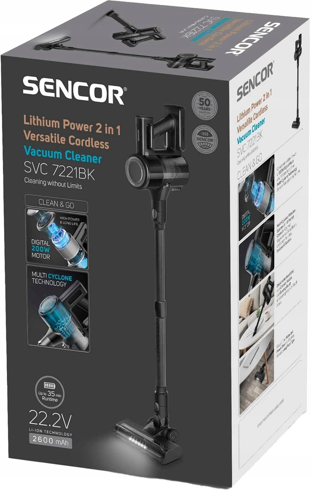 Dulkių siurblys vertikalus Sencor SVC 7221BK