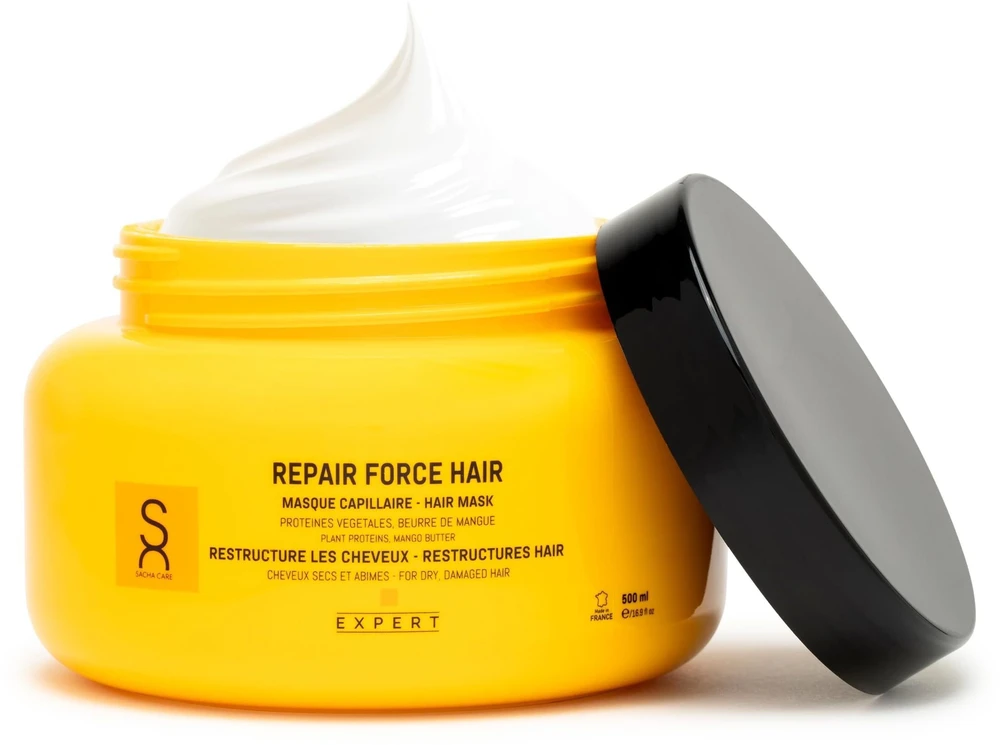 Sacha Care Sendo Expert Repair Force plaukų kaukė su mango sviestu ir augaliniais baltymais