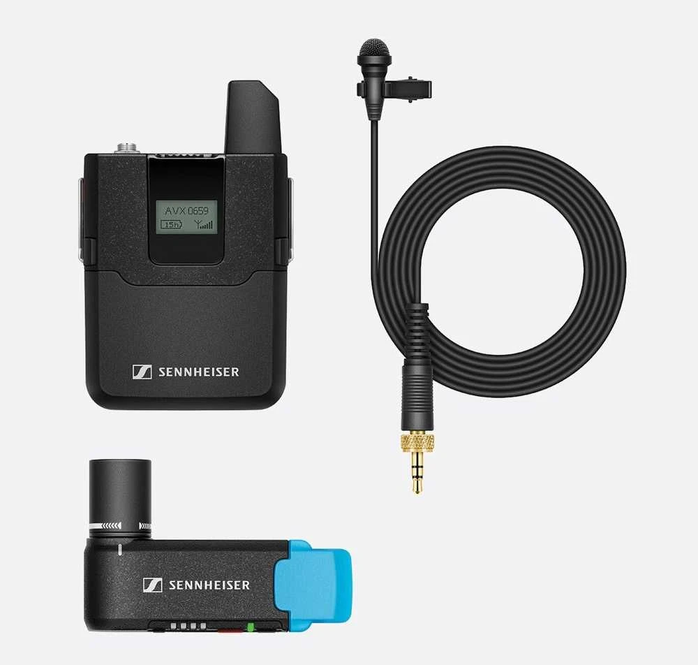 SENNHEISER AVX-ME2-3-EU, KAMERŲ RINKINYS, KIEKVIENAS SU 1X: EKP AVX-3, SKM AVX-3, ME 2, CABLE XLR-> LIZDAS, KAŠTO BALŲ ADAPTERIS, BA 20, BA 30 ir NT 5-10