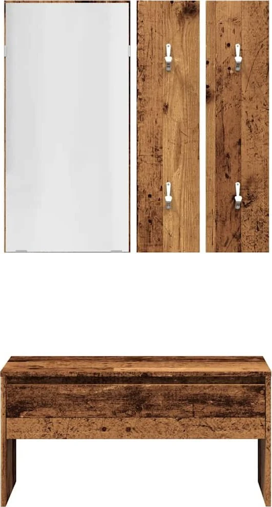 prieškambario baldų komplektas Old Wood Engineered Wood