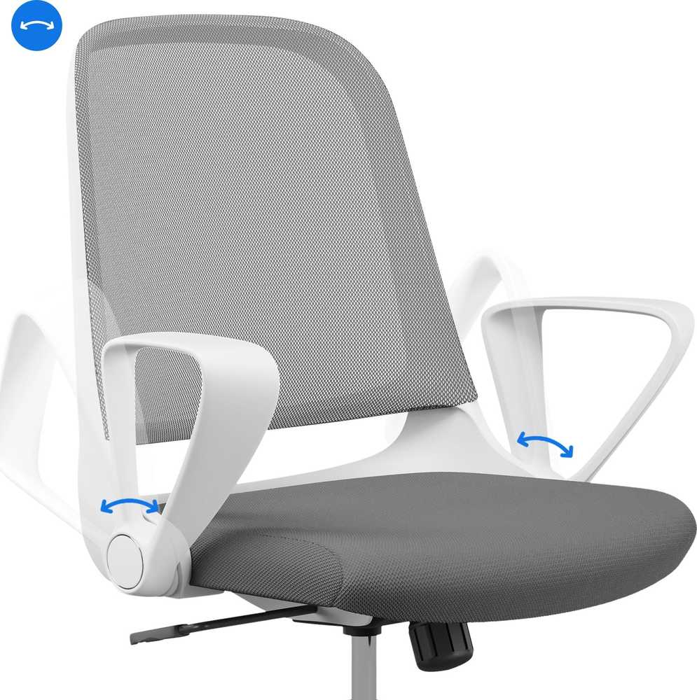 SENSE7 biuro kėdė, minkšta, balta ir pilka