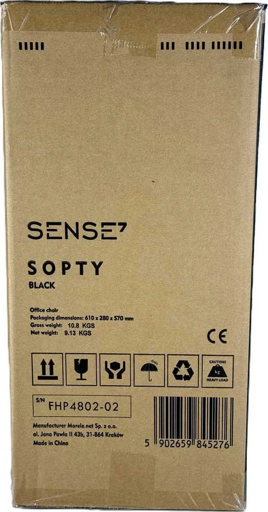 SENSE7 biuro kėdė, minkšta, juoda