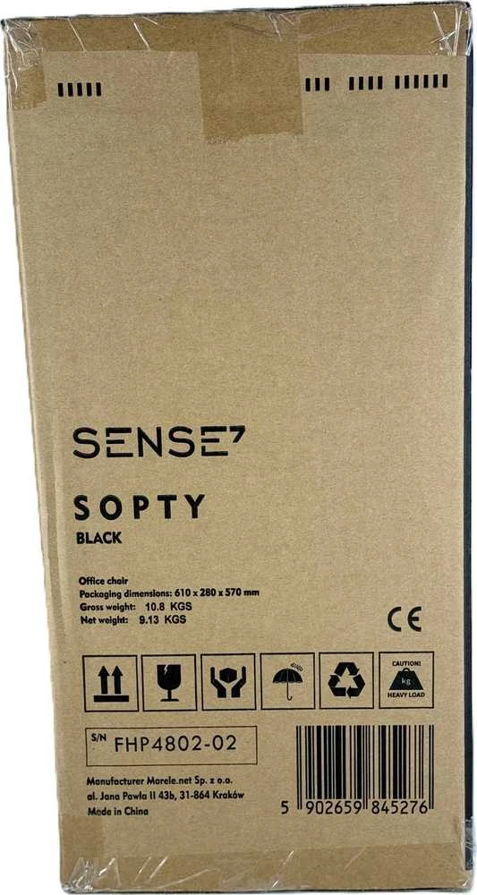 SENSE7 biuro kėdė, minkšta, juoda