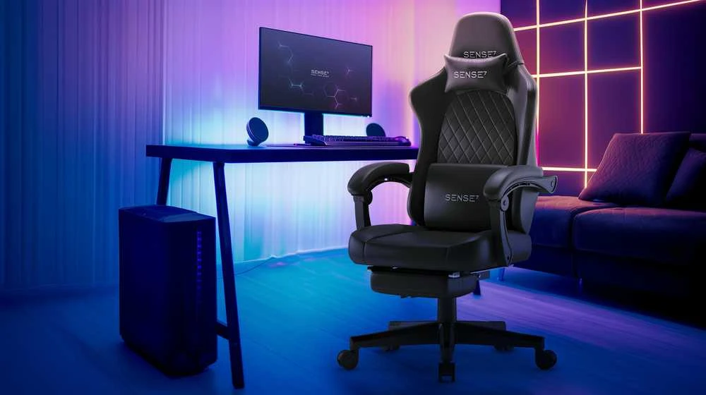 Žaidimų kėdė SENSE7 DEVON PU, juoda