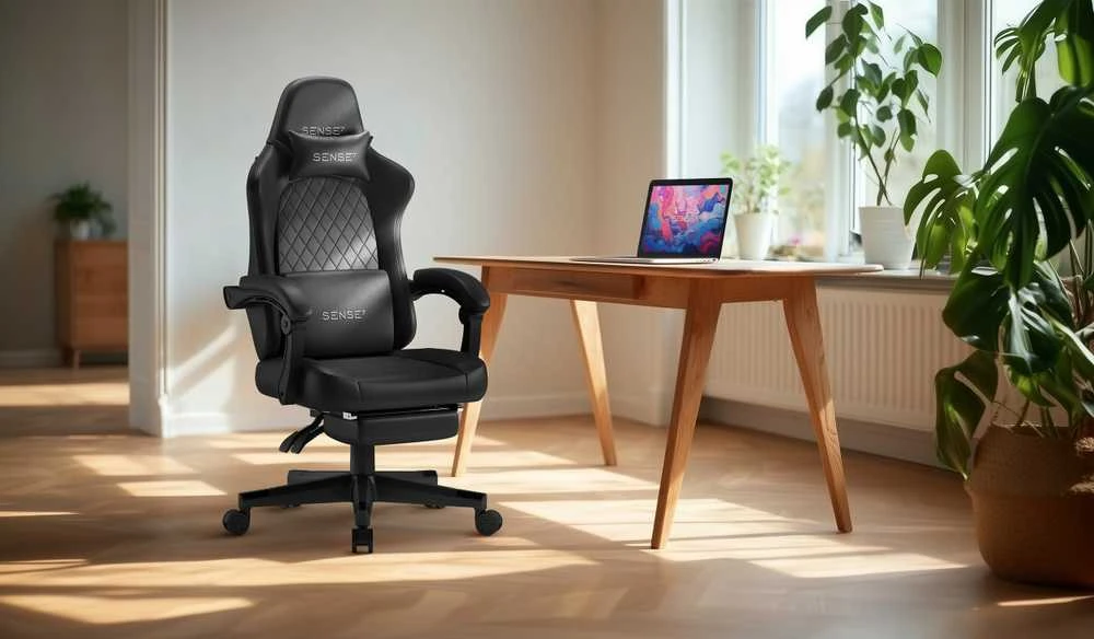 Žaidimų kėdė SENSE7 DEVON PU, juoda